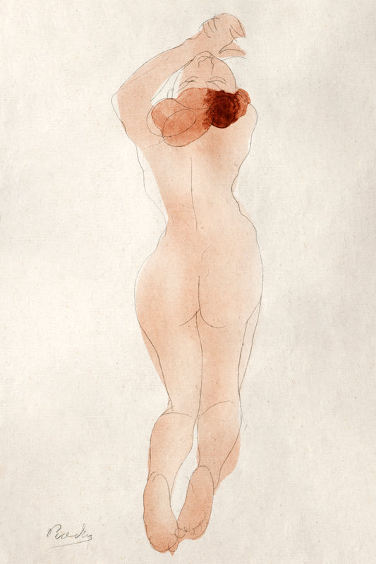 Nude Sketch with Watercolor